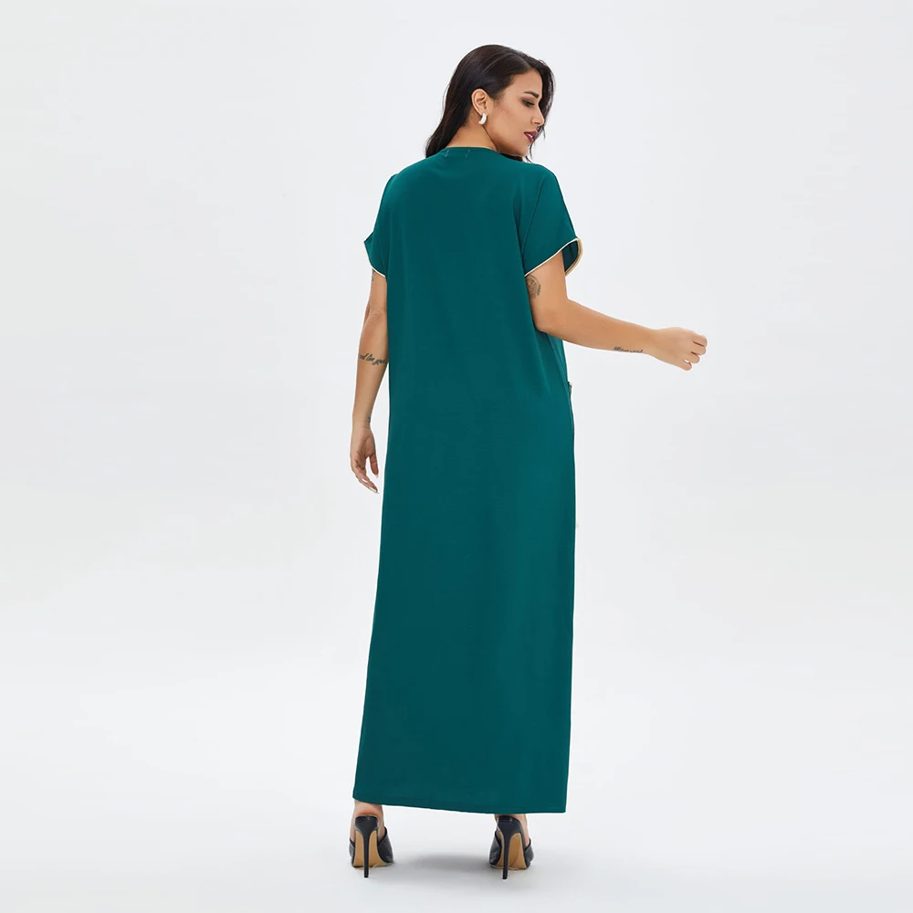 

Short Sleeve Ramadan Eid Mubarak Abaya Dubai Muslim Hijab Dress Turkey Islam Clothing Robe Longue Dresses For Women Vestidos