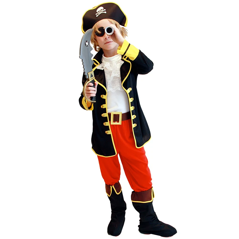 

Halloween Costumes Kids Boys Pirate Costume for Children Captain Jack Cosplay set Birthday Party Fancy Clothes 2021
