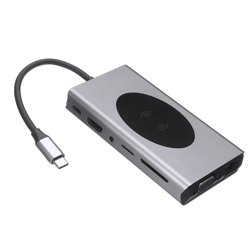 POHIKS 1pc Portable 13-in-1 Laptop Expansion Docking Station High Speed USB 3.0Type-C to HDMI-compatible PD VGA Hub Adapter | Компьютеры и