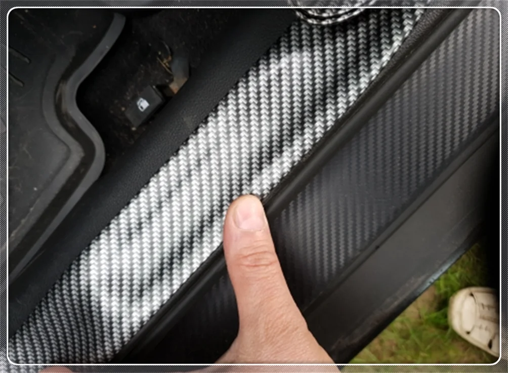 Универсальная автомобильная наклейка 5D углеродное волокно порог Резиновая