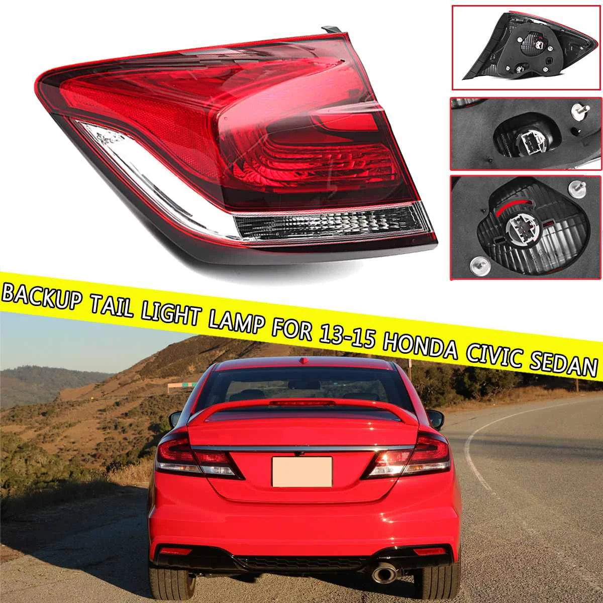 

1 шт. левый Автомобильный задний фонарь для Honda For Civic 2013-2015 седан светильник s ABS пластиковые автомобильные аксессуары LH:33550TR0A51/HO2804102