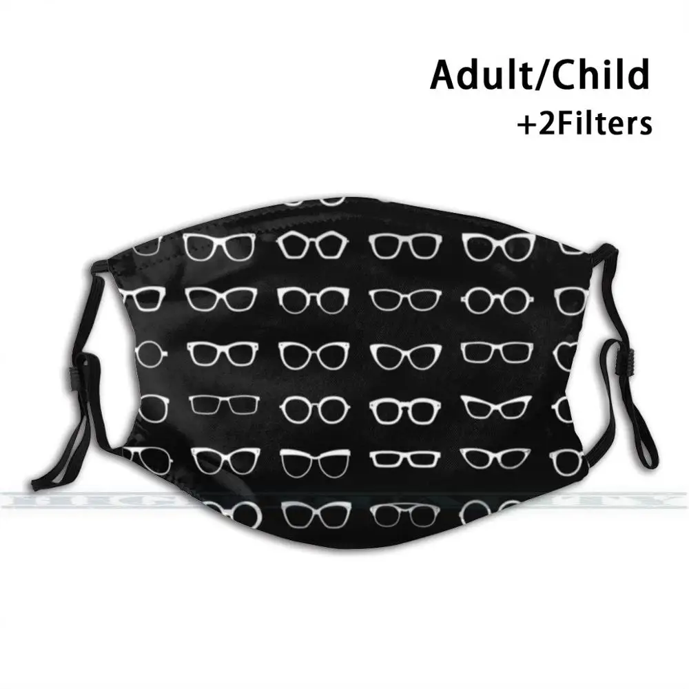 Многоразовая маска для лица с 3D-принтом Optician моющаяся фильтром против пыли очки