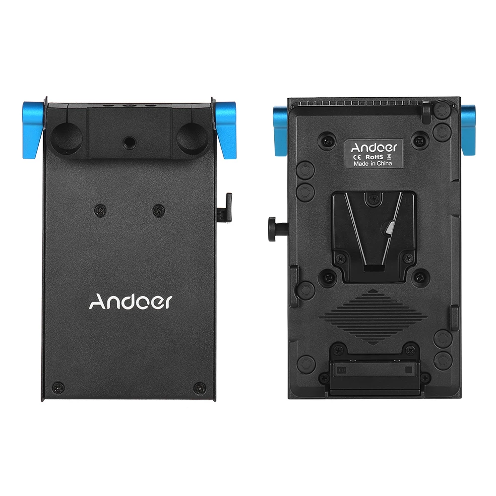 Andoer V-Mount V-lock Батарея пластина адаптер с 15 мм двойным отверстием стержень зажим