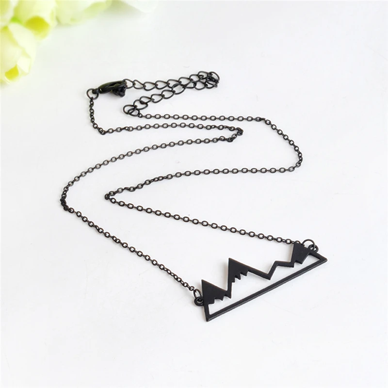 Золото/серебро минималистичный горный Топ кулон Снежная гора ожерелье Туризм на