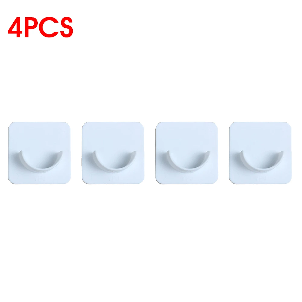 

4PCS Universal Shower Curtain Rod Mount Holder for Wall Adhesive Shower Rod Tension Retainer No Drilling Stick On Screw Fixation