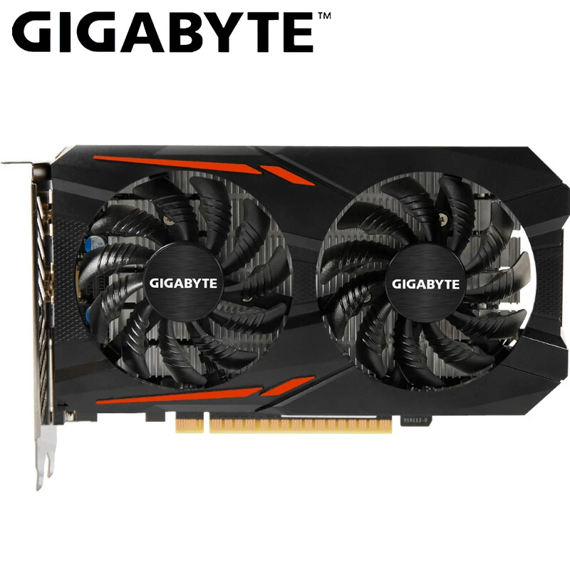 Видеокарта Gigabyte GTX1050 CN с видеокартами NVIDIA GeForce GTX 1050 GPU 2 ГБ GDDR5 128 бит для ПК б/у