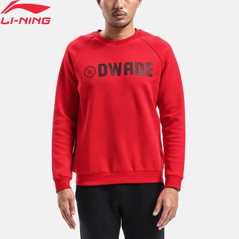 Li-Ning, новинка, мужской свитер серии Wade, обычный крой, 66% хлопок, 34% полиэстер, подкладка, спортивная одежда, длинный рукав, топы AWDM633 CONF17