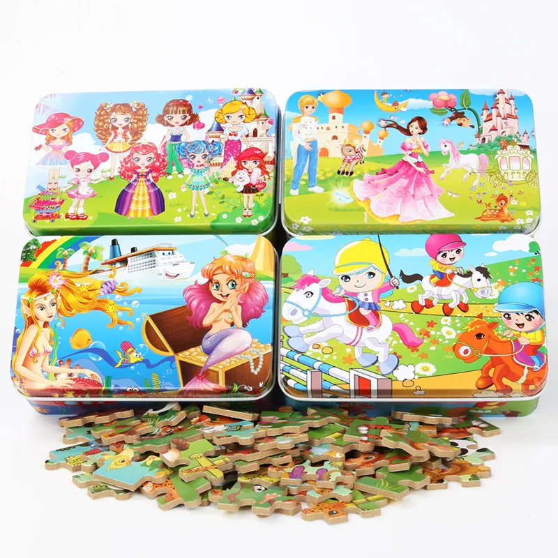 

60 Pieces Wooden Puzzle Kids Toy Baby Wooden Cartoon Dinosaur Animal Early Educational Jigsaw Puzzles Toys for Children Toys