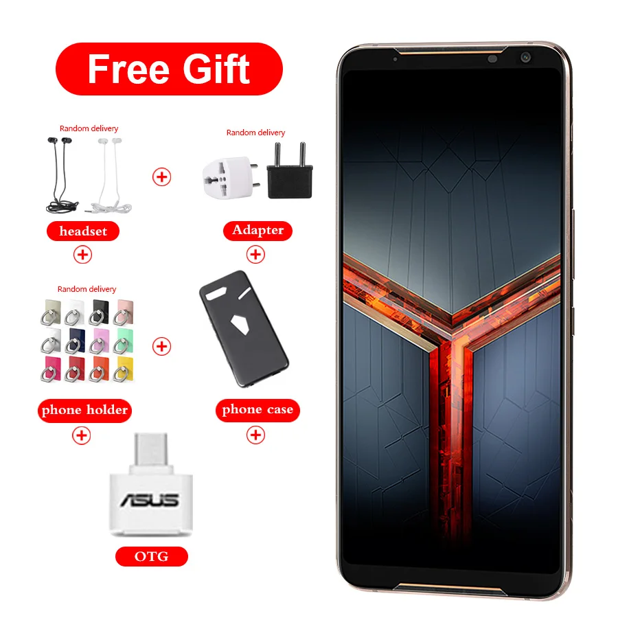 ASUS ROG Phone 2 ZS660KL игровой мобильный телефон с двумя sim-картами 8 ГБ ОЗУ 128 Гб ПЗУ Snapdragon855+ OctaCore 6,59 дюйма 6000 мАч 48 МП NFC Android 9,0