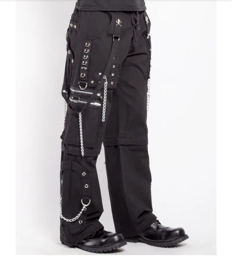 Женские прямые брюки с цепочкой свободные готические в стиле Харадзюку размера