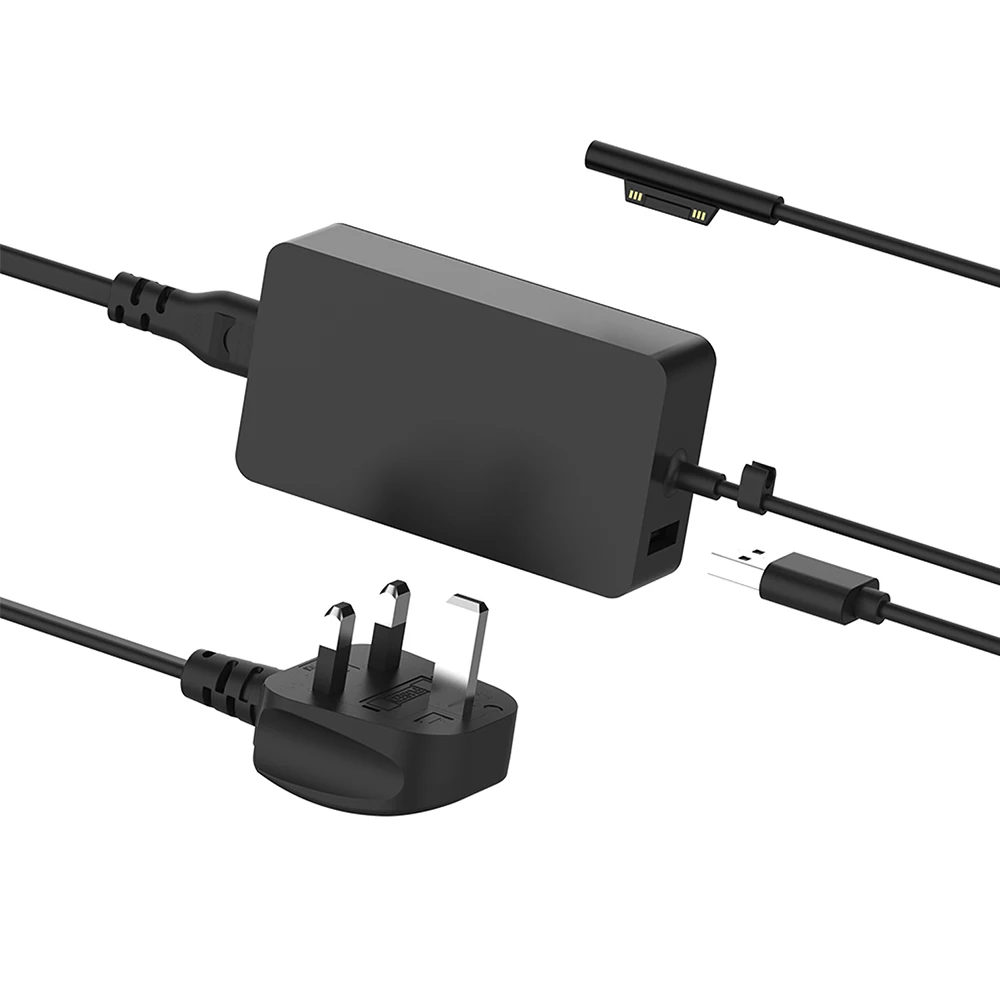 

Блок питания для Microsoft Surface Pro 2 Pro 1, 48 Вт, 12 В, 3,6 а, с USB-портом для зарядки, 5 В, 1 А