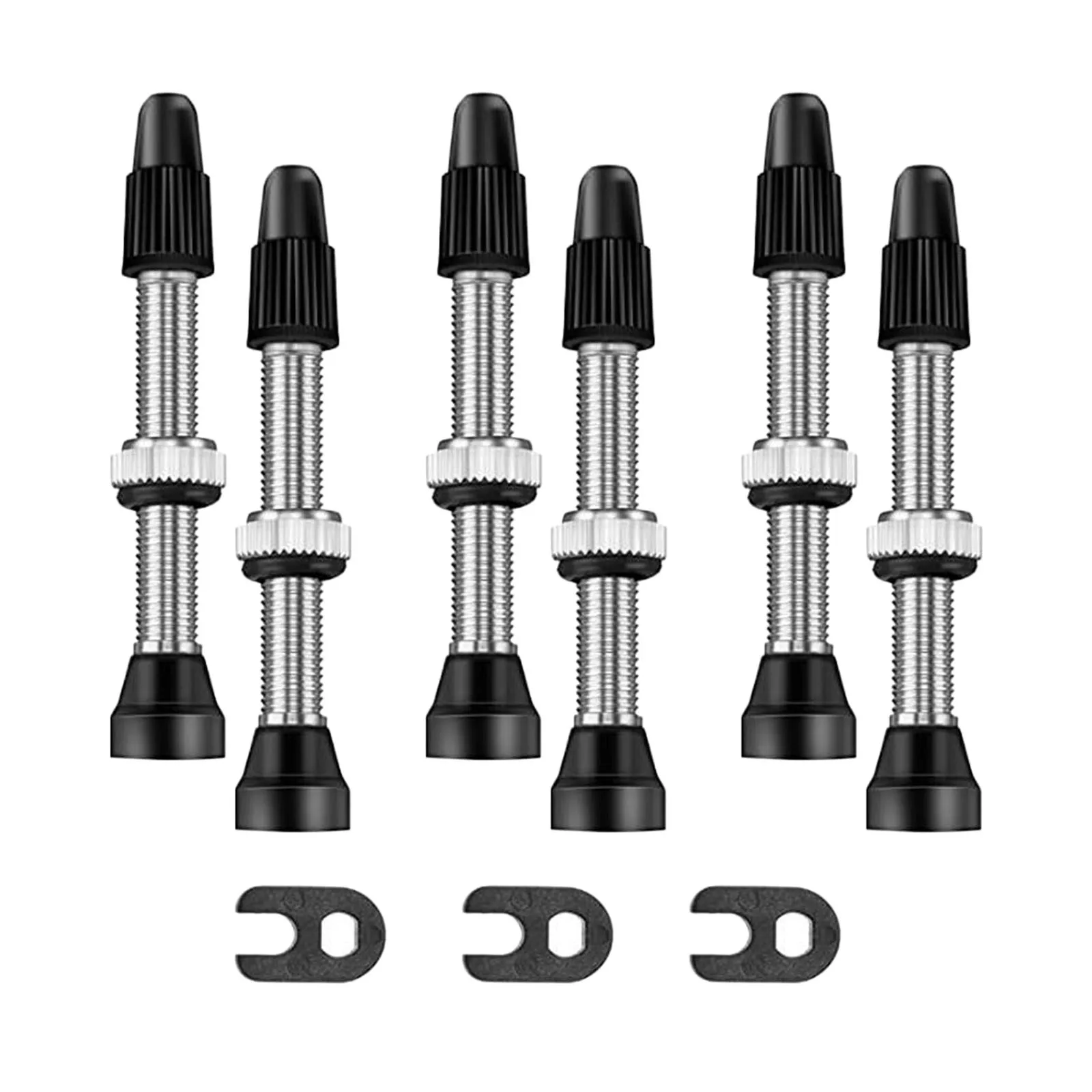 

40mm Presta Valve Stem Kit Tubeless with Valve Core Remover Tool and Caps Lightweight for MTB Road Bike Repair Accessories