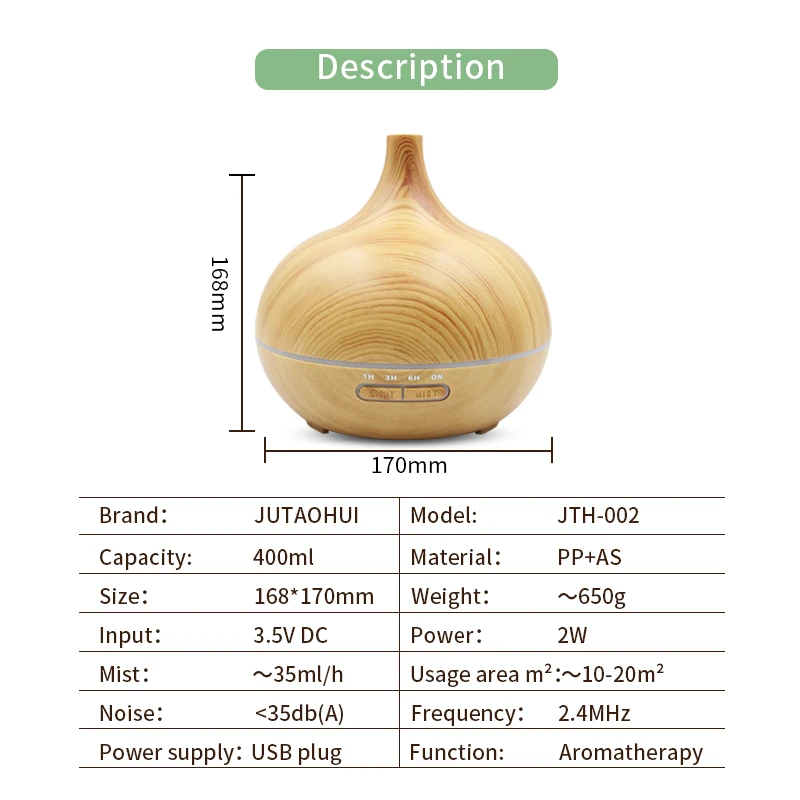 JTH-002 Арома эфирное масло диффузор ультразвуковой холодный туман увлажнитель