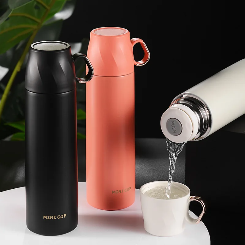 

New Vacuum Cup with Lid 304 Stainless Steel Handy Cup Men's and Women's Wedding Gift Water Cup