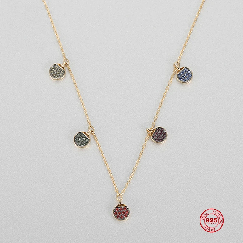 

Очаровательная цепочка из серебра 925 пробы с оригинальной копией 1:1, длинная цепочка с радужным тоном, модное ожерелье для женщин, роскошные ...