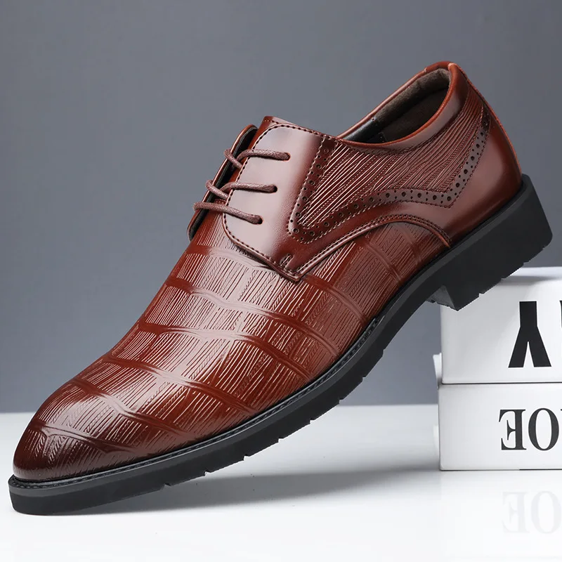 

2023 New Men Dress Shoes High Quality Leather Formal Shoes Men Big Size 38-44 Oxford Shoes for Men Fashion Office Shoes Men