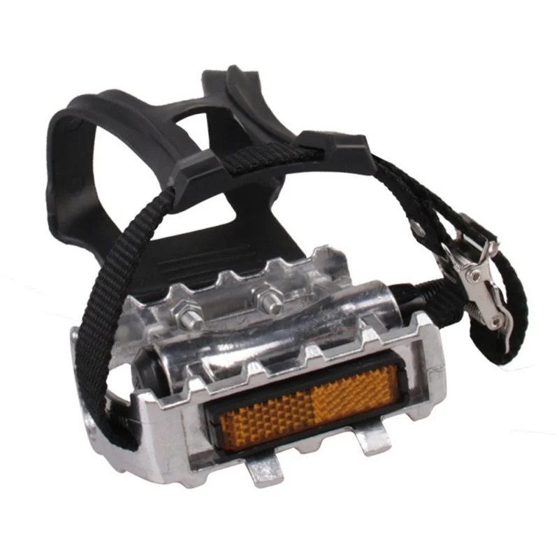 

1 Set Bicycle Pedal Toe Clip Mountain Bike Pedal Toe Clips With Strong Nylon Strap Dog Mouth Bicycle Pedal Cycling Accessories