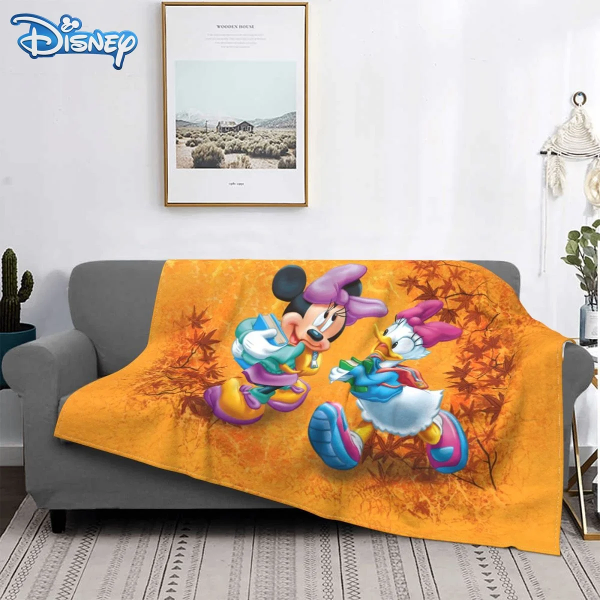 

Disney Cartoon Blanket Plush for Kids Adults Mickey Minnie Print warm Sherpa flannel Bedspread Blanket Throw for Sofa Bed Cover