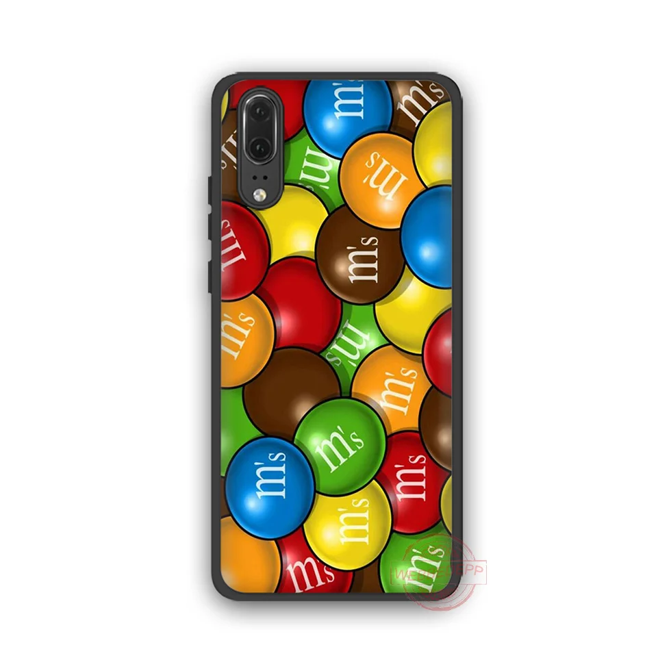 WEBBEDEPP Cute M&ampM Chocolate TPU phone case for Huawei P10 P20 P30 Lite Pro Y6 Y7 prime 2018 Y9 2019 |