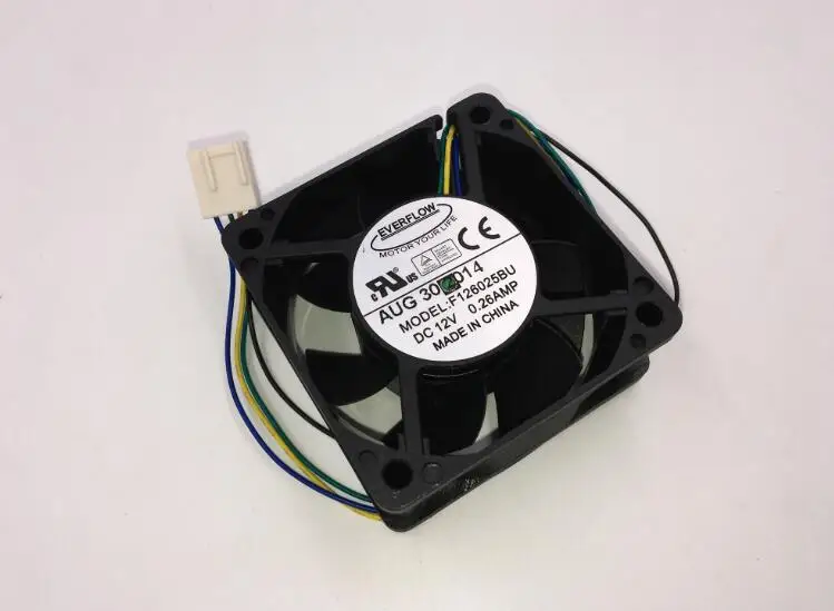 Четырехпроводной вентилятор с контролем температуры EVERFLOW F126025BU 6025 12 В 0 26 А ШИМ