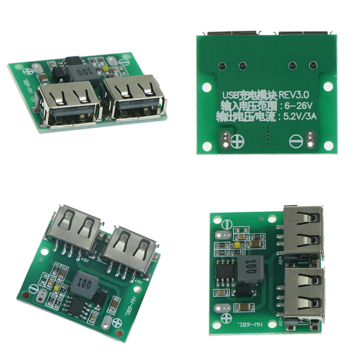 

9V 12V 24V To 5V DC-DC Step Down Charger Power Module Dual USB Output Buck Voltage Board 3A Car Charge Charging Regulator 6-26V