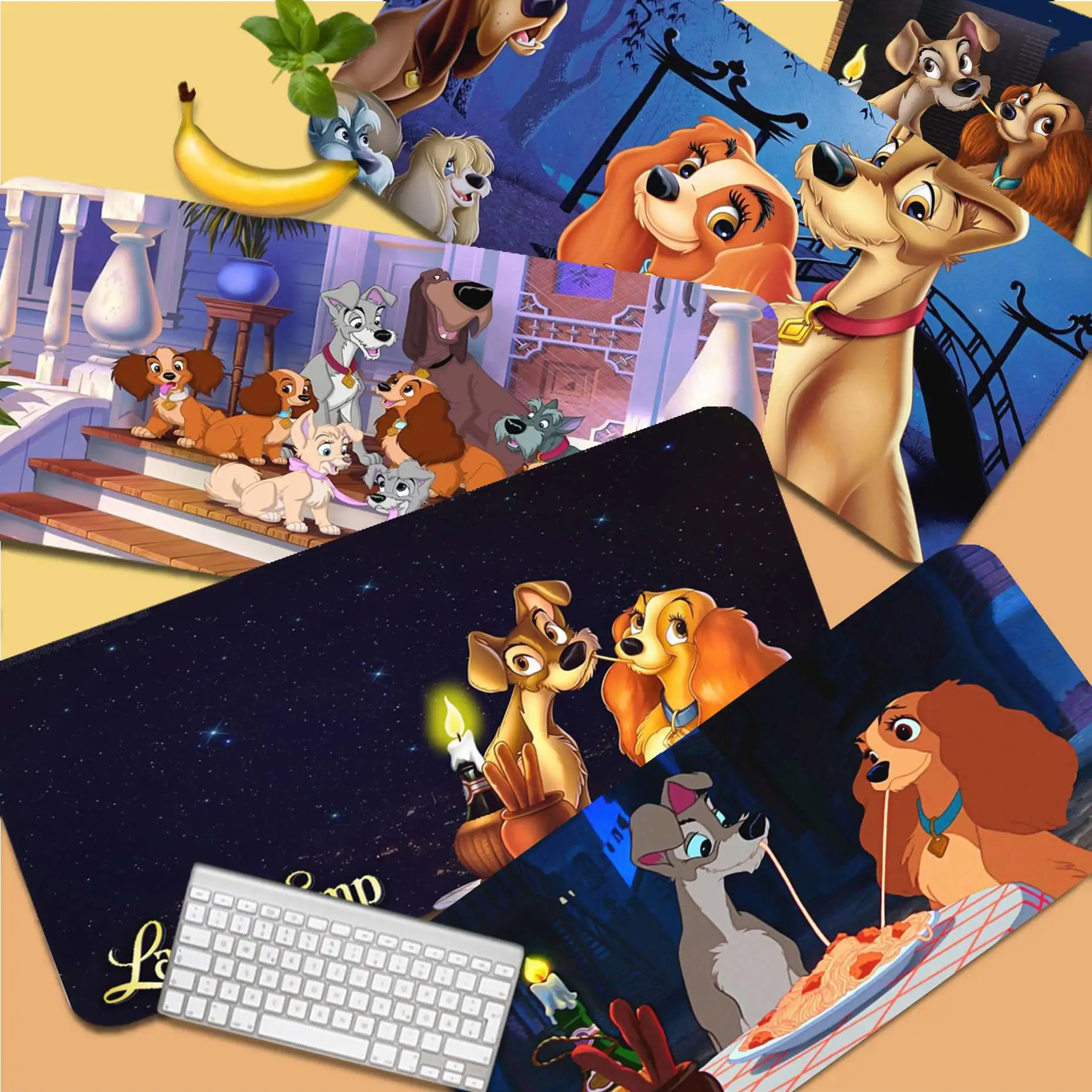 

Disney Lady and the Tramp New Arrivals Laptop Gaming Mice Mousepad Size for L XL game Customized mouse pad for CS GO PUBG