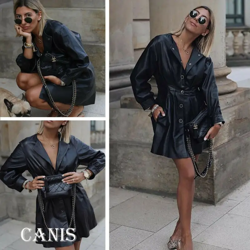 Женское свободное кожаное пальто za veste повседневная осенняя куртка с длинным