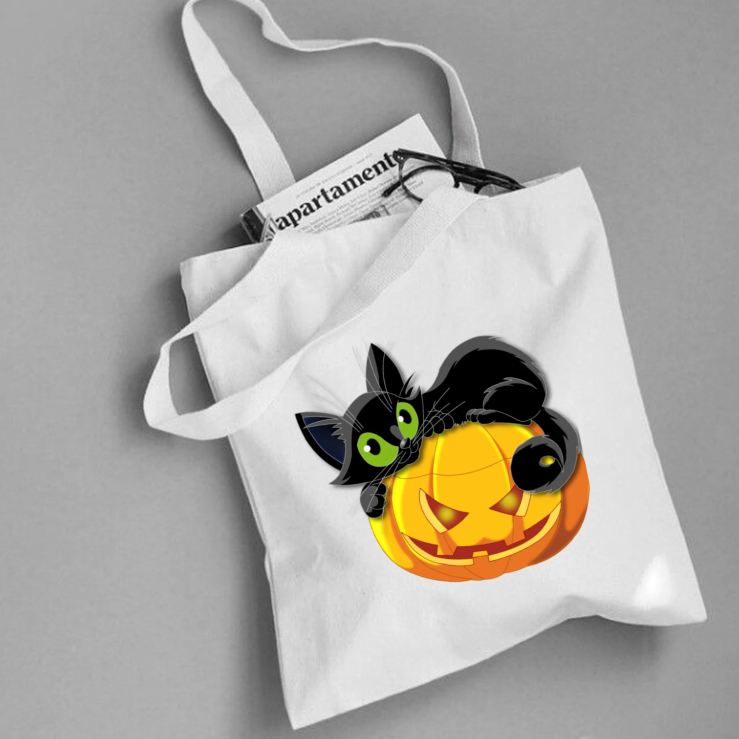 

Модная Холщовая Сумка с рисунком Meow Cat Ear для женщин и девушек, простая вместительная сумка для хранения через плечо, многоразовая сумка для ...