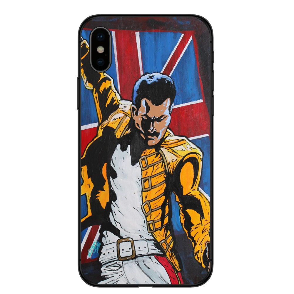 Чехол для Телефона iPhone X XR XS Max 8 8Plus 7 7Plus 6 6S Plus 5S SE Freddie Mercury Queen band Мягкий силиконовый