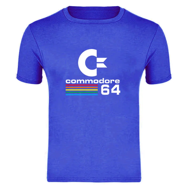 Новинка лета, коммодор, 64 футболки, C64, Ретро стиль, 8 бит, ультра крутой дизайн, футболки, мужская одежда с коротким рукавом - Цвет: Sapphire blue