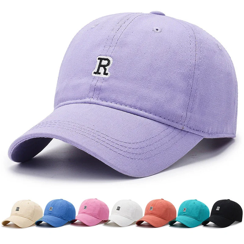 

Washed Low Profile Cotton Dad Hat Embroidery Letter R Initial Sun Protective Plain Structured Solid Ball Cap Twill Fitted Cap