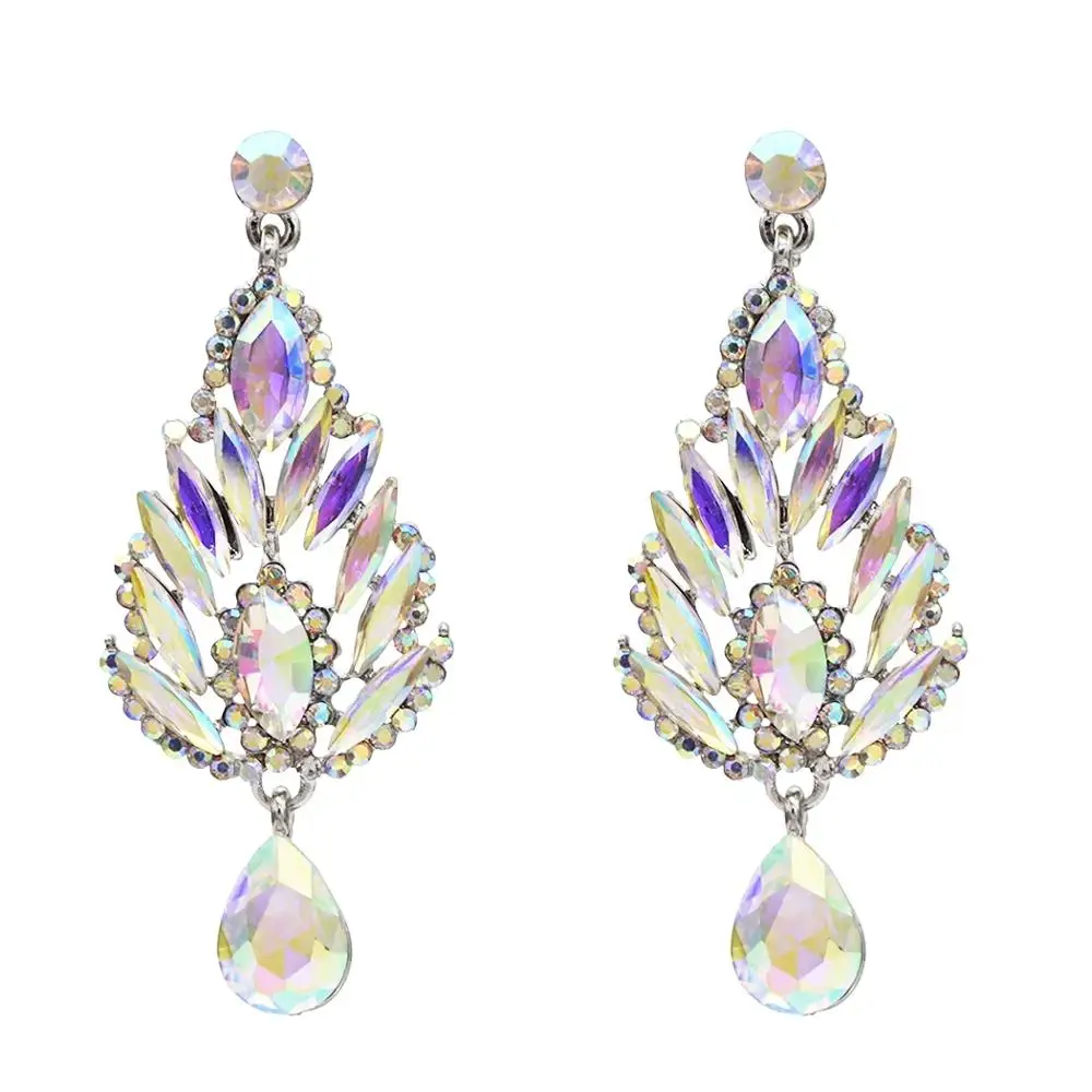 Черные хрустальные серьги Стразы золотого цвета для девушек свадьбы невесты