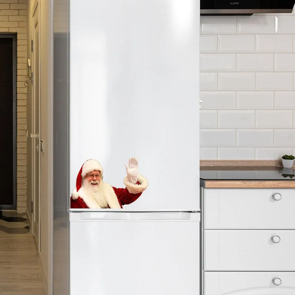 Счастливого Рождества 2 шт. Автомобильная наклейка Санта-Клаус украшение окна