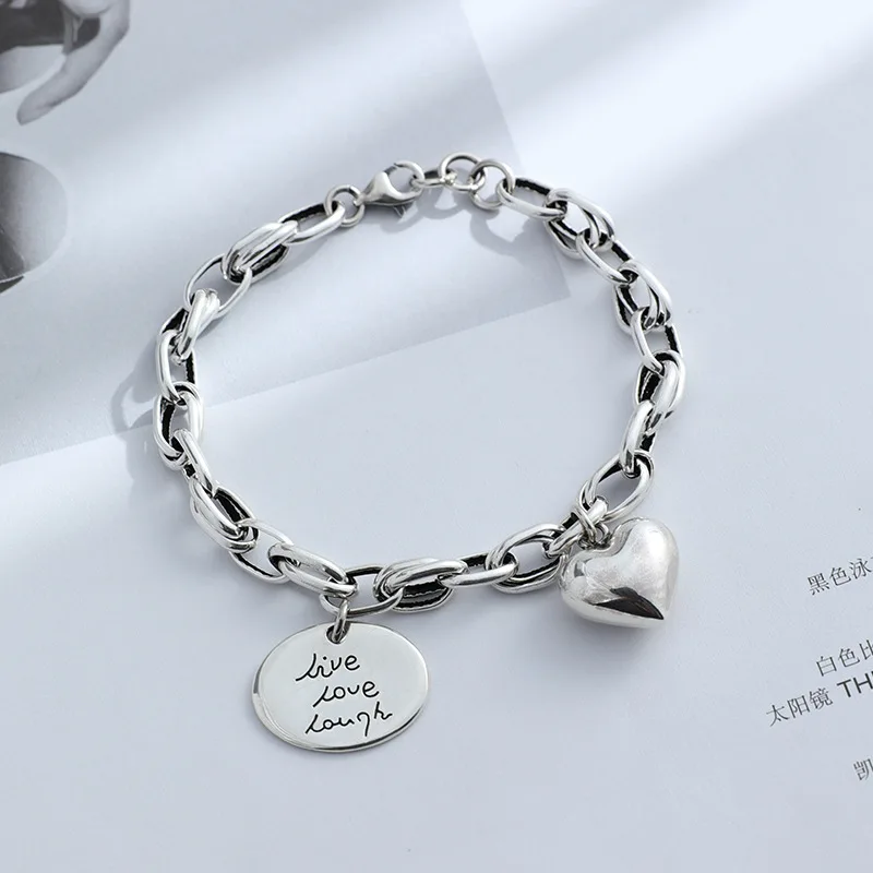 

Fashion Simple Style Love Heart Oval-Shaped Letter Bracelet & Bangle Adjustable Bracelet 2020 New Women Exquisite Jewelry Gift