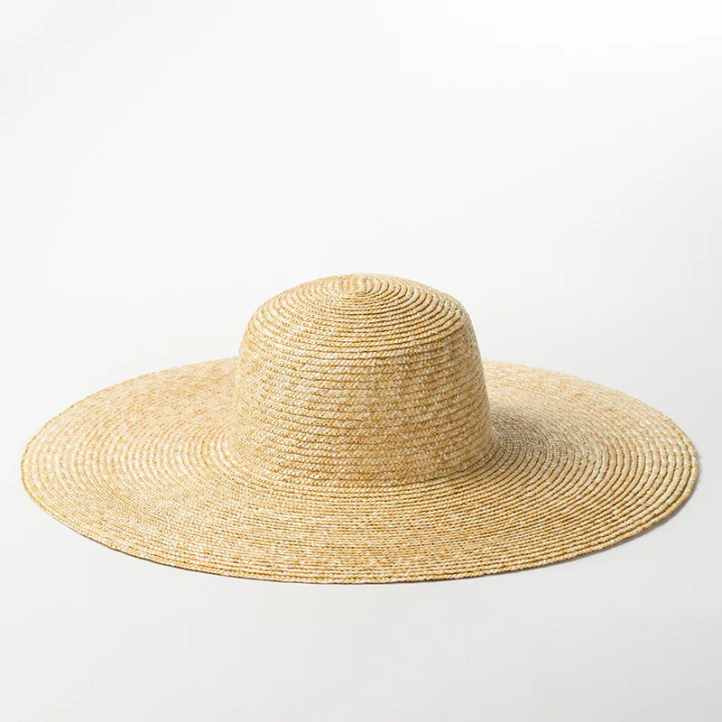 Cappello di paglia a tesa larga personalizzato cappello da spiaggia protettivo UV uomo donna cappello estivo viaggio Derby cappello di paglia cappello da sole materiale moditutto
