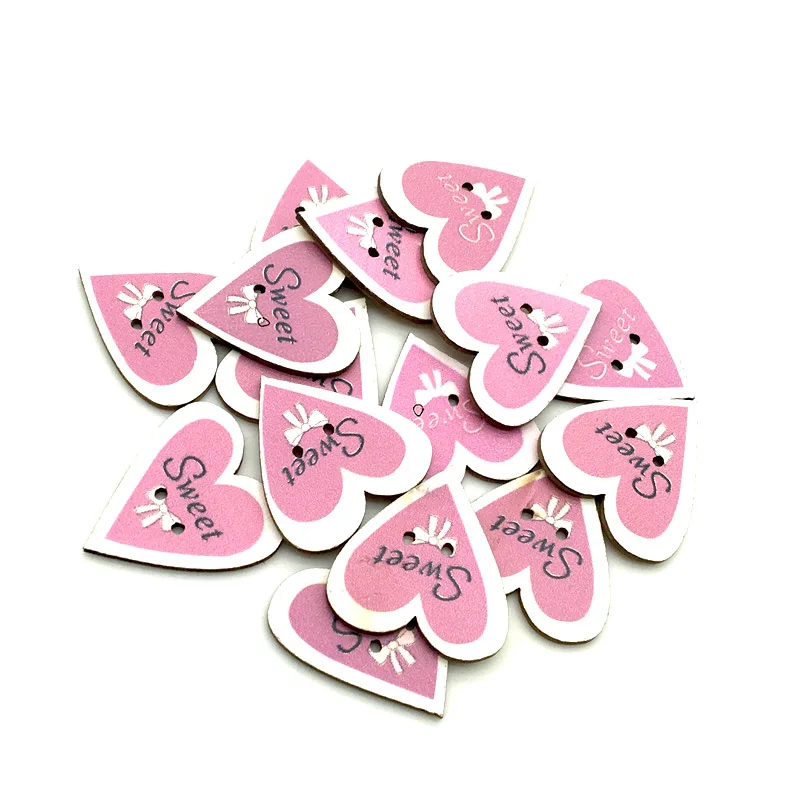 30 шт., детские деревянные пуговицы в форме сердца, 27 х28 мм 30 шт., детские деревянные пуговицы в форме сердца, 27 х28 мм