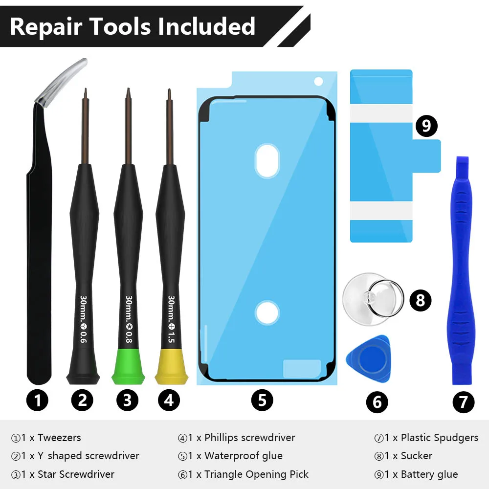2370mah i7 battery for iphone 7 a1660 a1778 a1779 new built in battery phone replace tool usb lighting cable case free global shipping