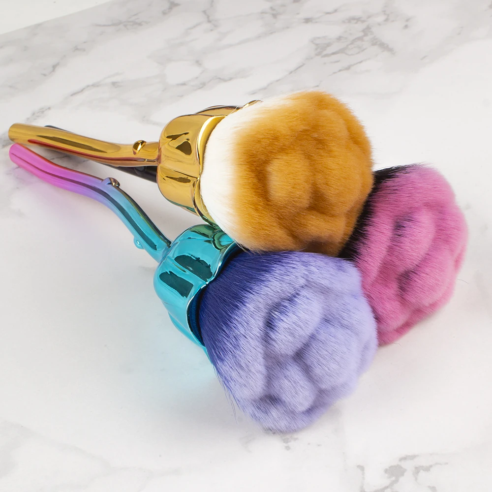 1 шт. розовые блестки для ногтей кисть пыли маникюра красоты румяна пудра кисти