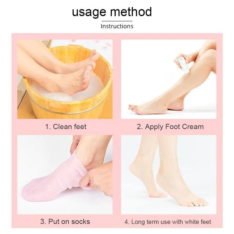 

1pair Acetate Fiber Soft Moisturzing Socks For Foot Socks Heels Cracked Care For Heel Peeling Relieve Shoes Protective Dry R0T2