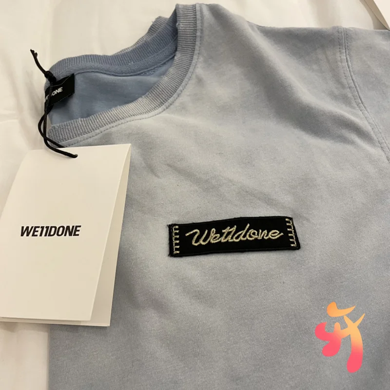 

We11done T-shirt Oversize High Quality Gradient Color Big Butterfly Pattern Short-sleeved Men Women's Welldone Casual Loose Tops