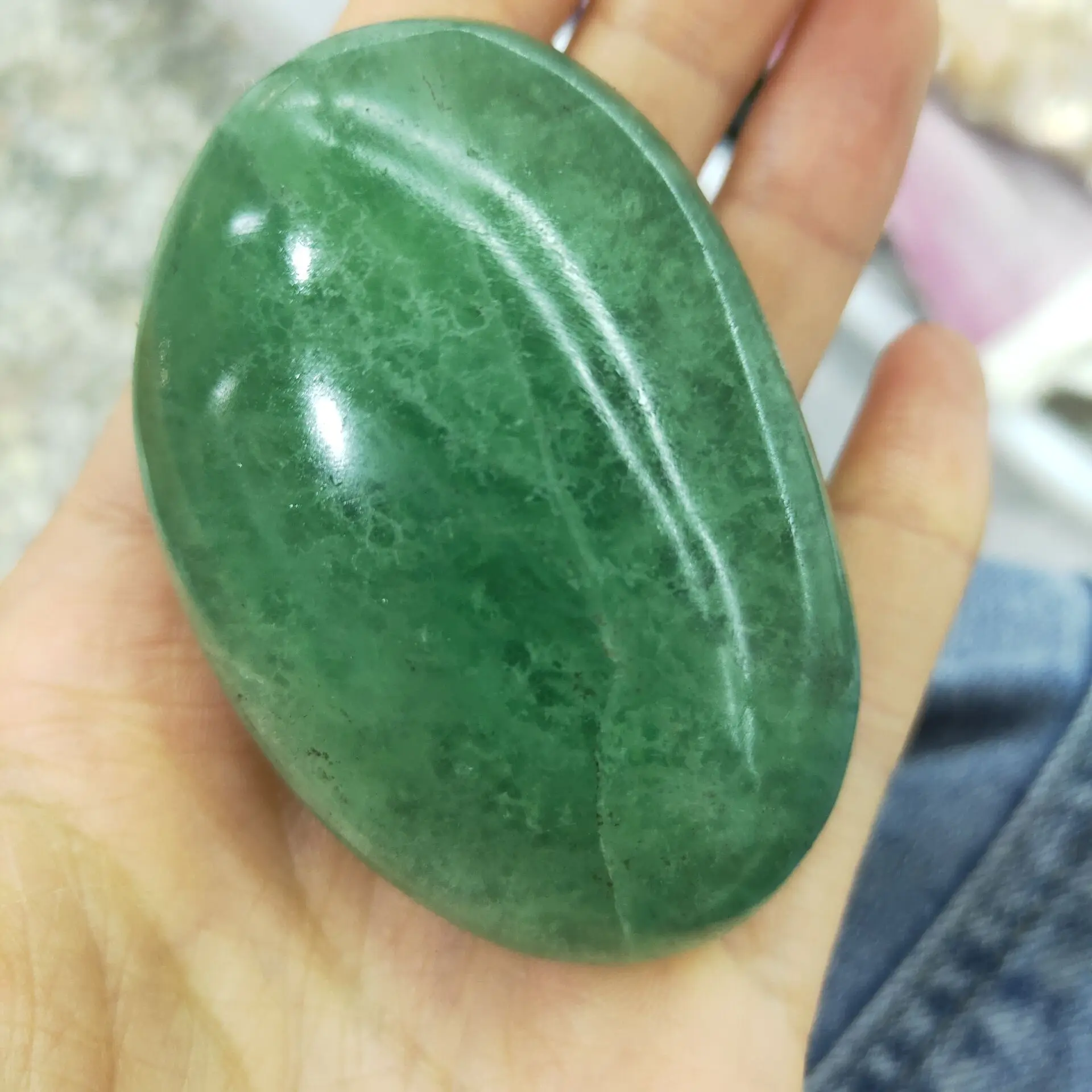 

Натуральный Зеленый Кристалл флюоритовый кварц Palm Worry Stone