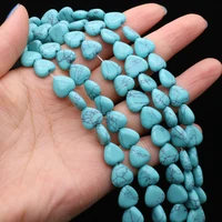 natural heart shaped semi precious stones blue turquoise and navy beaded 20pcspiece diy jewelry accessories 10x10x5mm