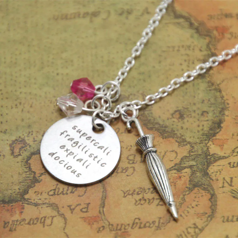 

12 шт./лот ожерелье с изображением Мэри попбунс ожерелье суперкалифлис ювелирные изделия ожерелье с подвеской