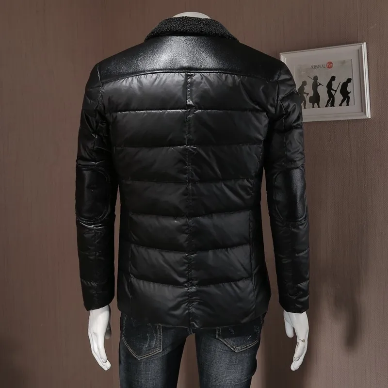 Куртка мужская на белом утином пуху повседневная брендовая уличная одежда в