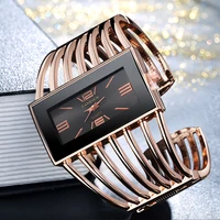 luxury fashion women watch rose gold watches stainless steel rectangular dialsaati quartz girl clock reloj mujer