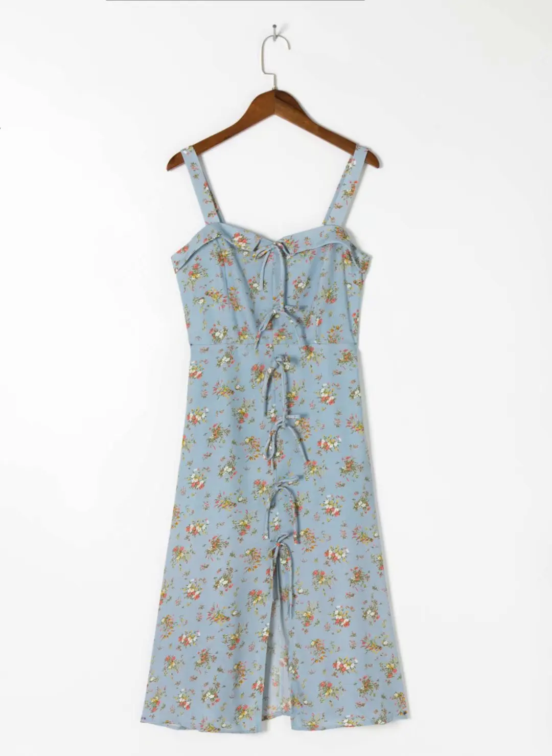 

2021 Women Summer Sleeveless Slim Floral Strap Dress Elegant Fashion Print Mid-Calf Pullover Dresses Vestidos