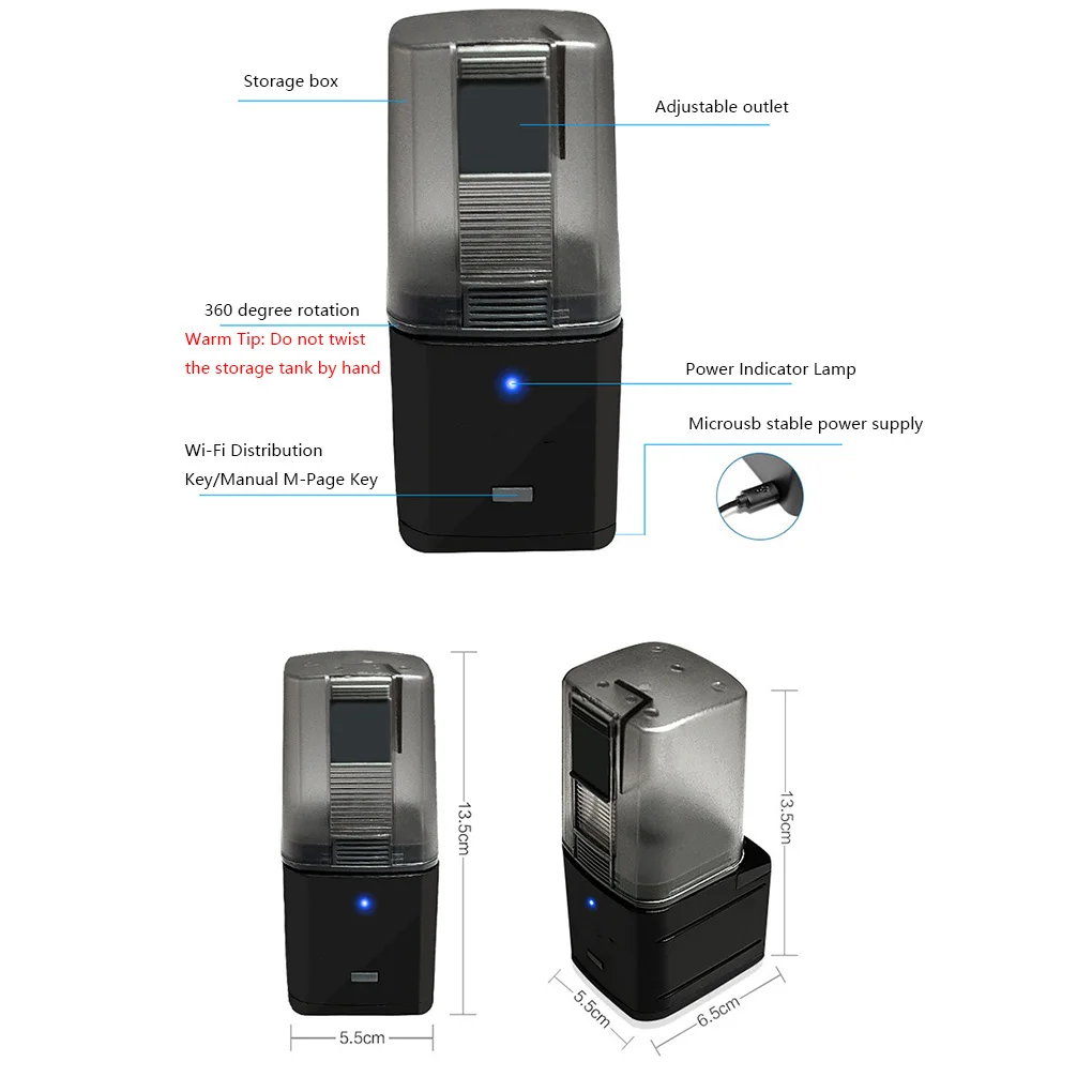Wi-Fi Wireless Fish Feeder Tank Aquarium Food Dispenser LCD Display Timer Adjustable Auto feeding machine | Дом и сад