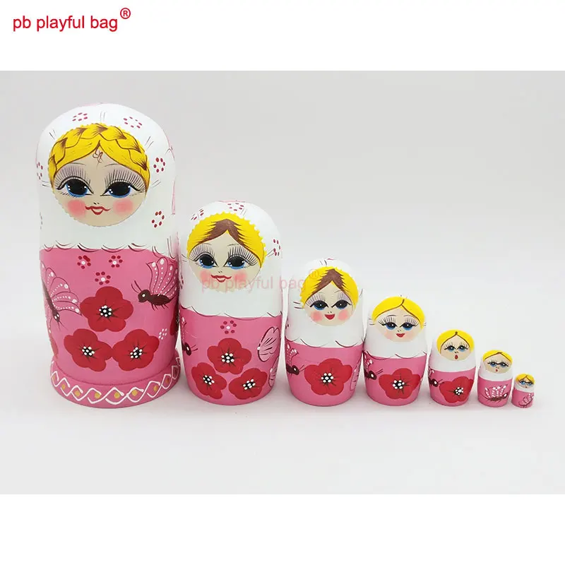 Игривая сумка PB, семислойная розовая бабочка, русские куклы, деревянная игрушка, особые пожелания, подарок ребенку на день рождения, День Св... от AliExpress RU&CIS NEW