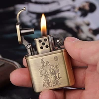classic vintage grinding wheel compact butane gas lighters torch turbo metal cigarette lighters 1300 c windproof petrol lighter