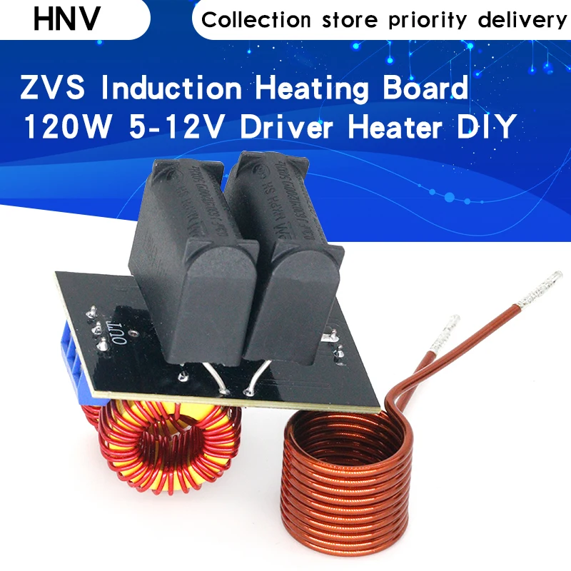 

5-12V 120W Mini ZVS Induction Heating Board Flyback Driver Heater DIY Cooker+ Ignition Coil